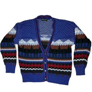 Vintage 90s Bushwacker Knit Cardigan Sweater Womens Medium Made In USA